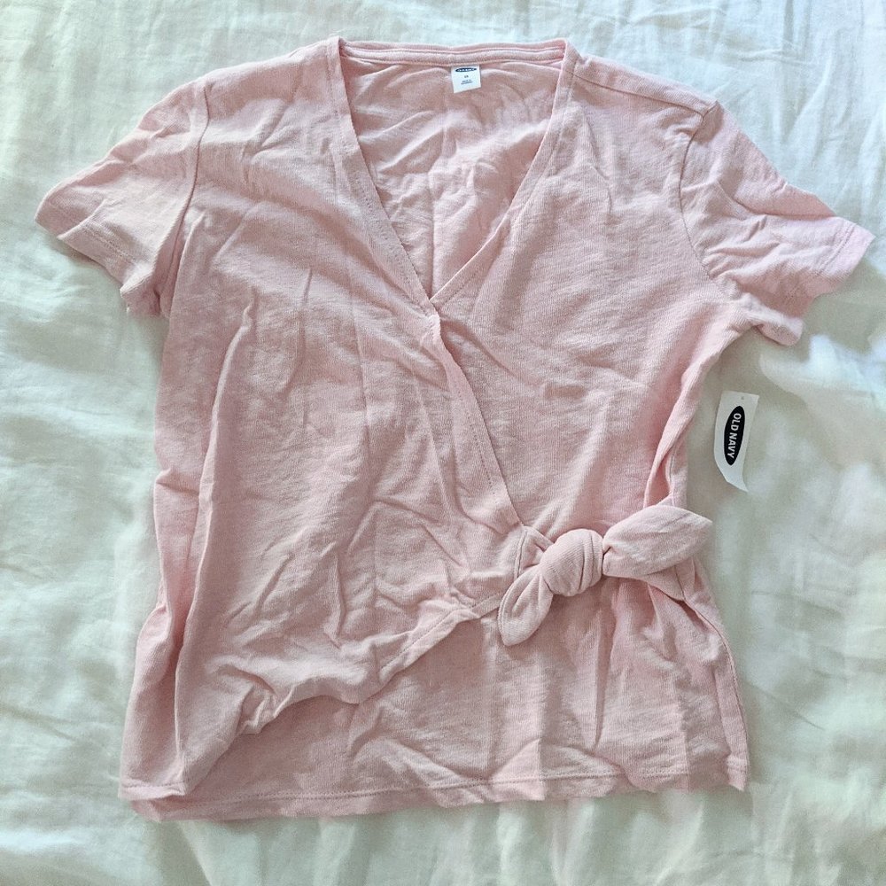 NWT Pink Tie Wrap T Shirt size XS